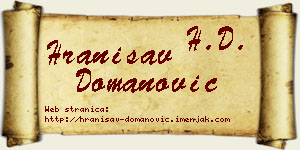 Hranisav Domanović vizit kartica